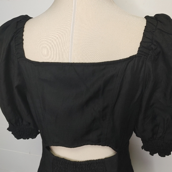 ba&sh Palaia linen blend puff sleeve dress size S - Picture 6 of 15